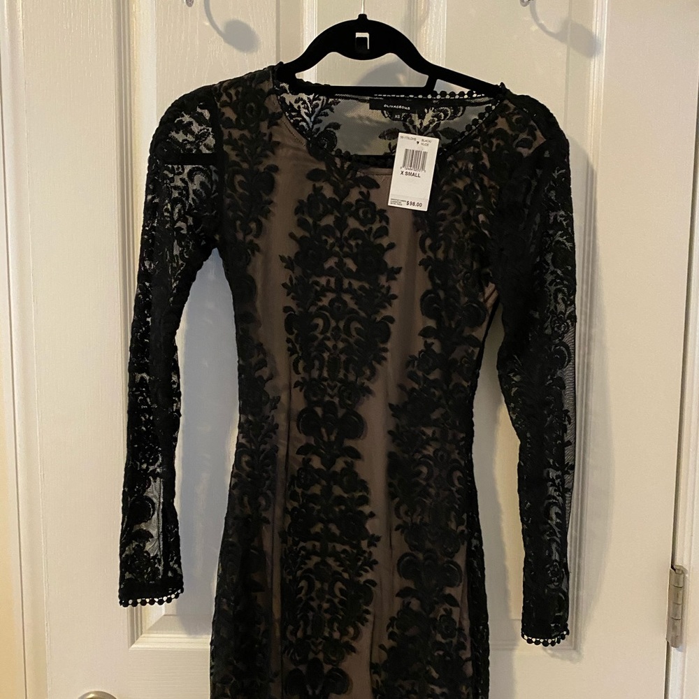Olivaceous Lace Dress